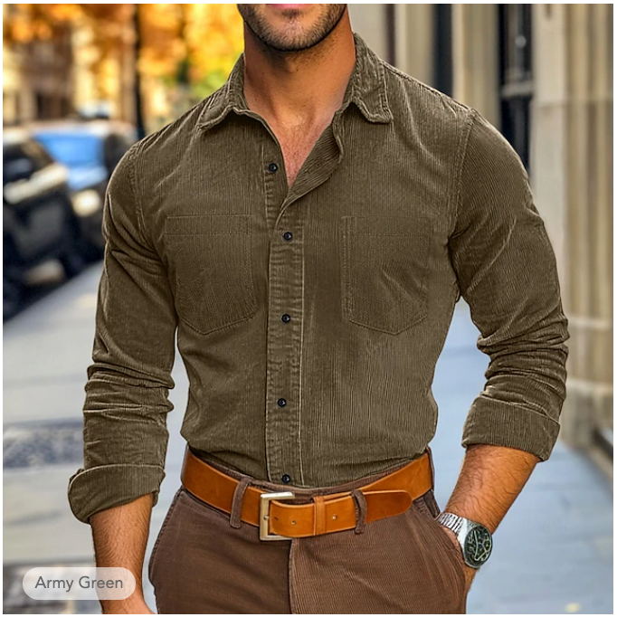 Luxury Velvet Blend Shirt with Traditional Fit