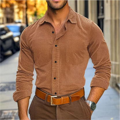 Luxury Velvet Blend Shirt with Traditional Fit - OutfitLondon