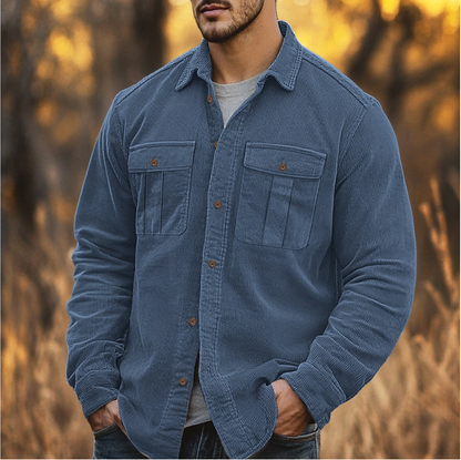 Textured Button Front Casual Shirt