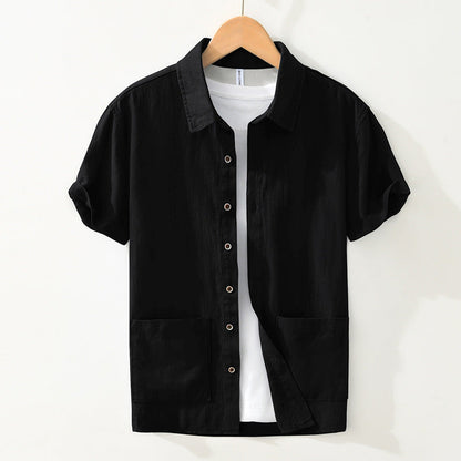 Casual Short Sleeve Shirt with Pocket Details