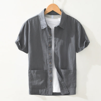 Casual Short Sleeve Shirt with Pocket Details