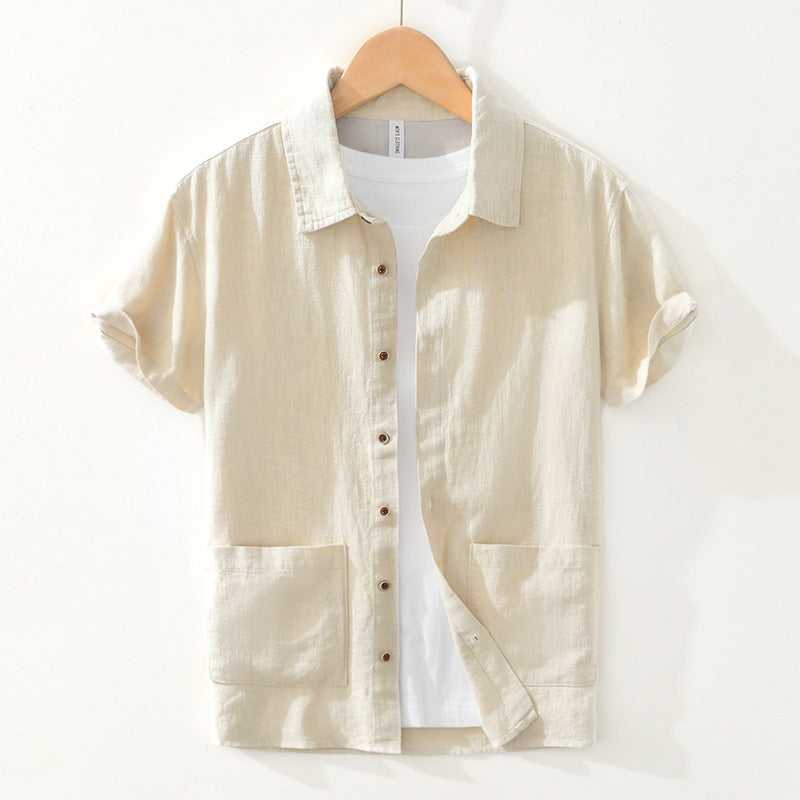 Casual Short Sleeve Shirt with Pocket Details