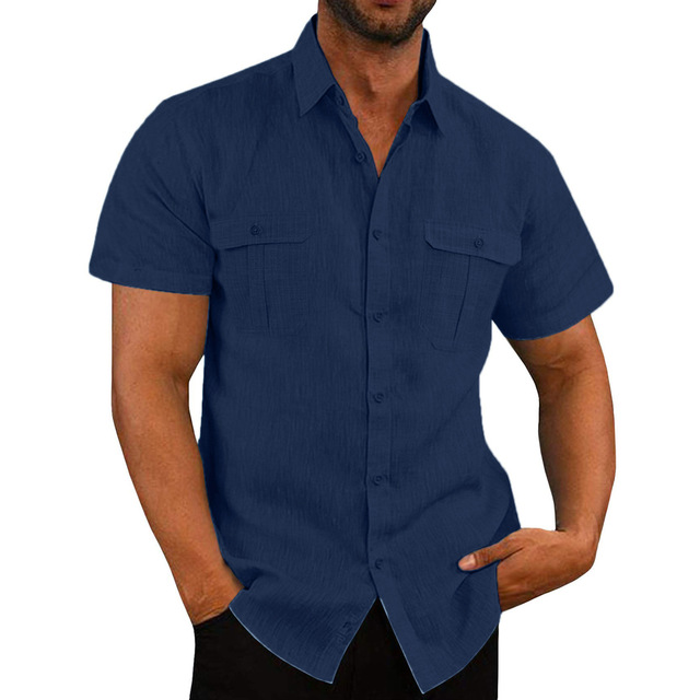 Comfortable Short Sleeve Shirt with Pockets