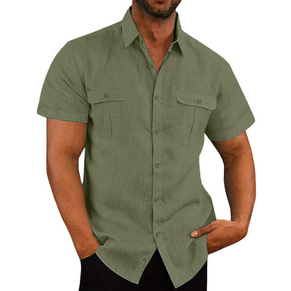 Comfortable Short Sleeve Shirt with Pockets