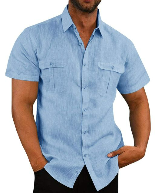 Comfortable Short Sleeve Shirt with Pockets - OutfitLondon