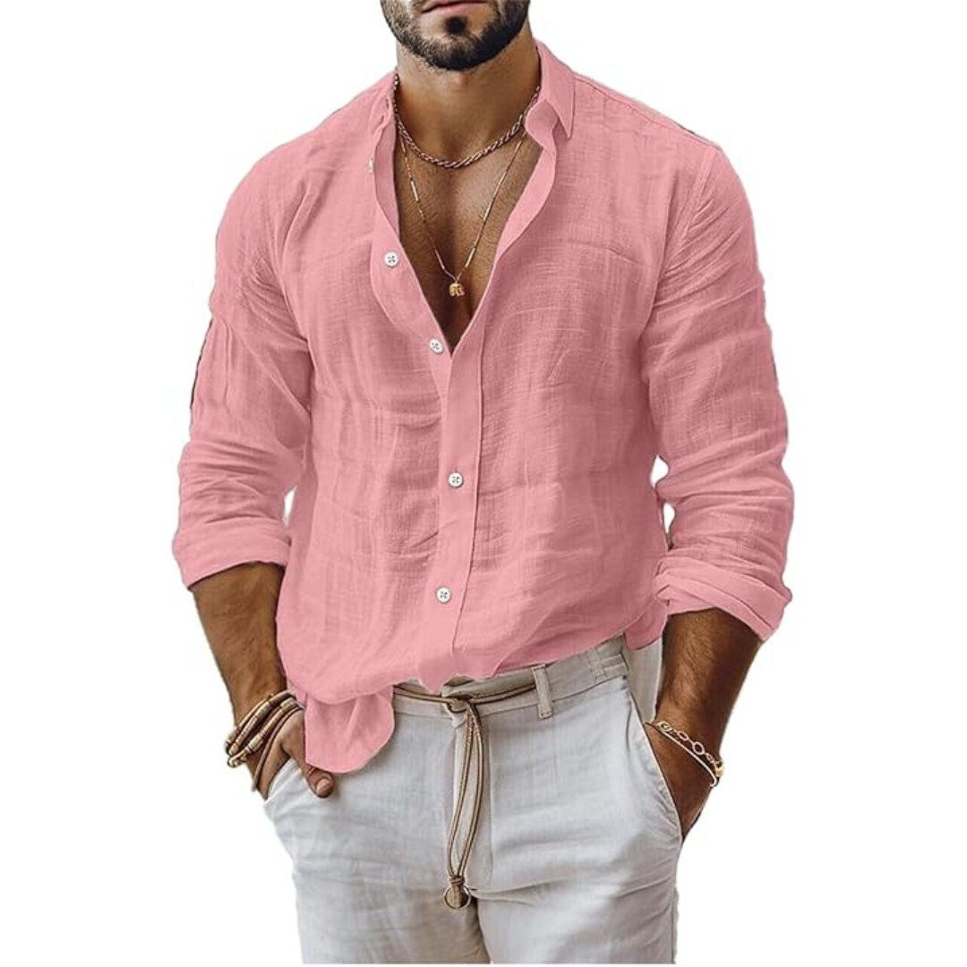 Fitted Breathable Casual Button Down Shirt - OutfitLondon