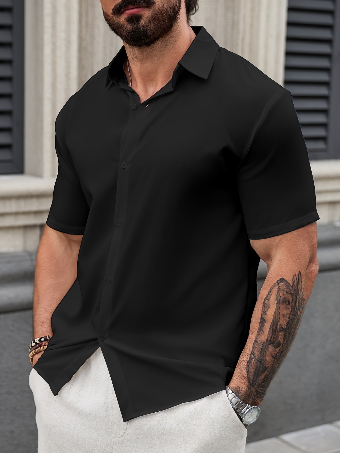 Comfortable Fit Casual Shirt with Stretchy Material - OutfitLondon