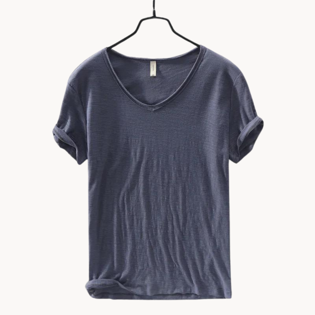 Relaxed Fit V Neck Casual Tee Shirt