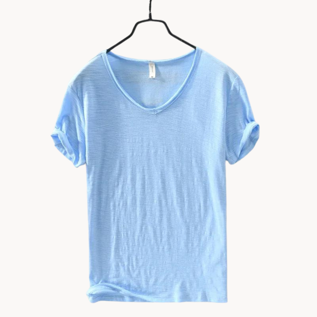 Relaxed Fit V Neck Casual Tee Shirt
