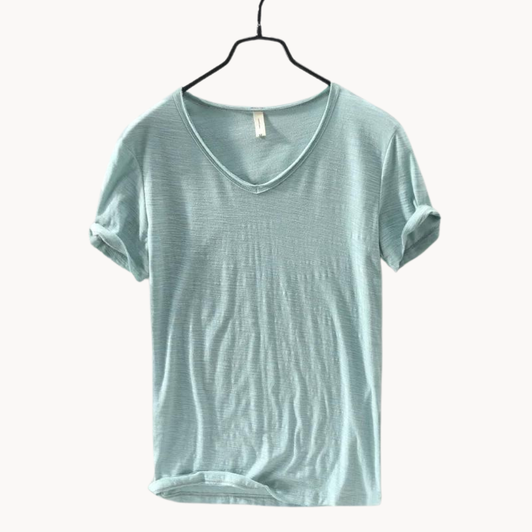Relaxed Fit V Neck Casual Tee Shirt