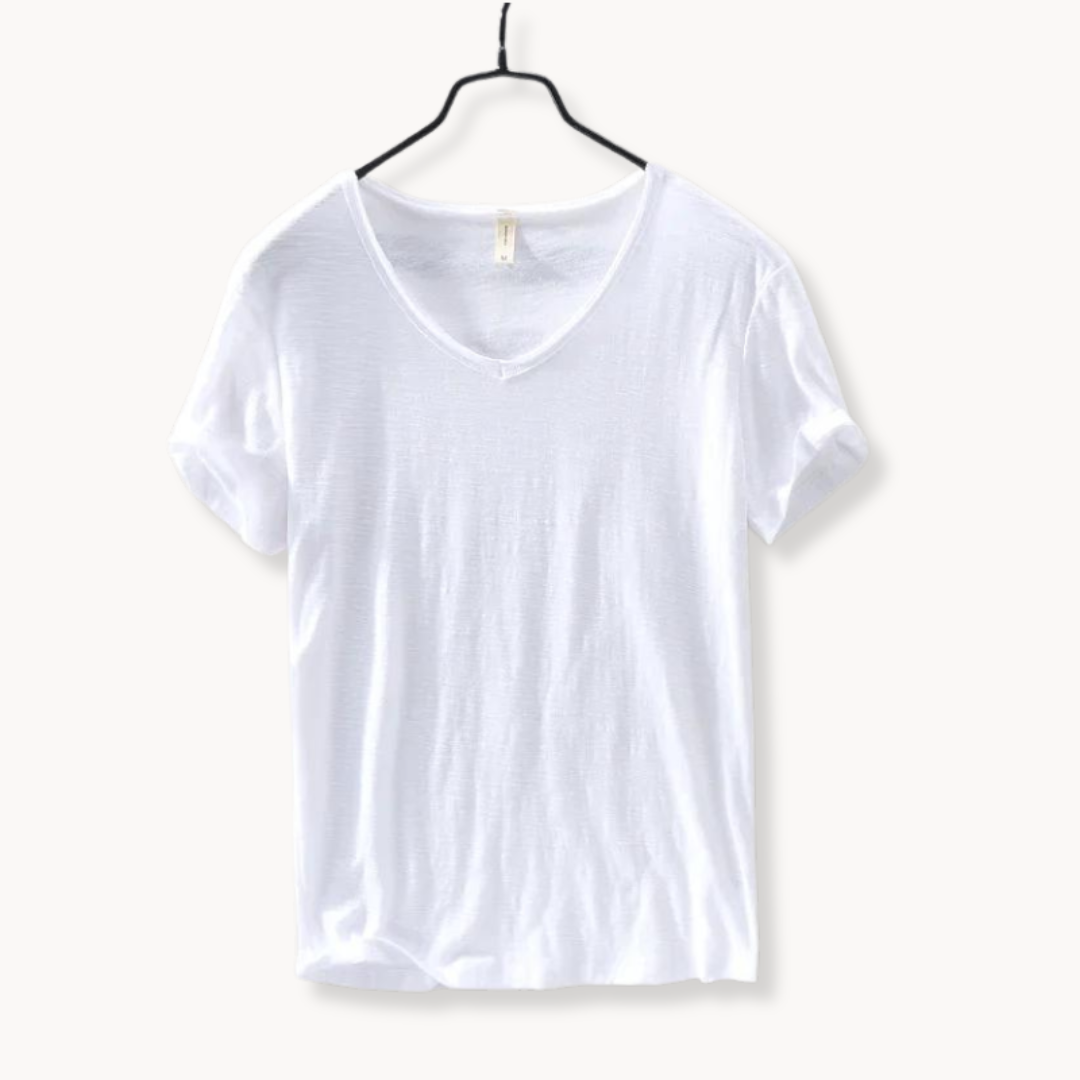 Relaxed Fit V Neck Casual Tee Shirt