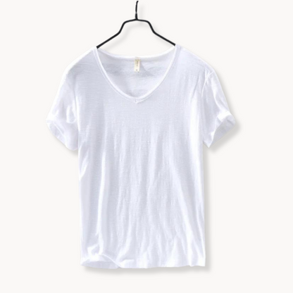 Relaxed Fit V Neck Casual Tee Shirt