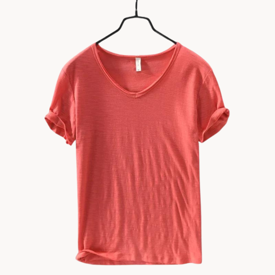 Relaxed Fit V Neck Casual Tee Shirt