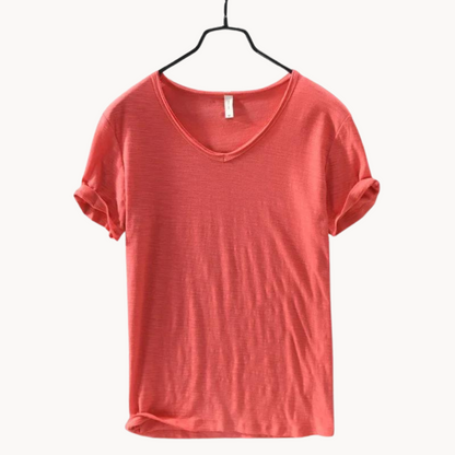 Relaxed Fit V Neck Casual Tee Shirt