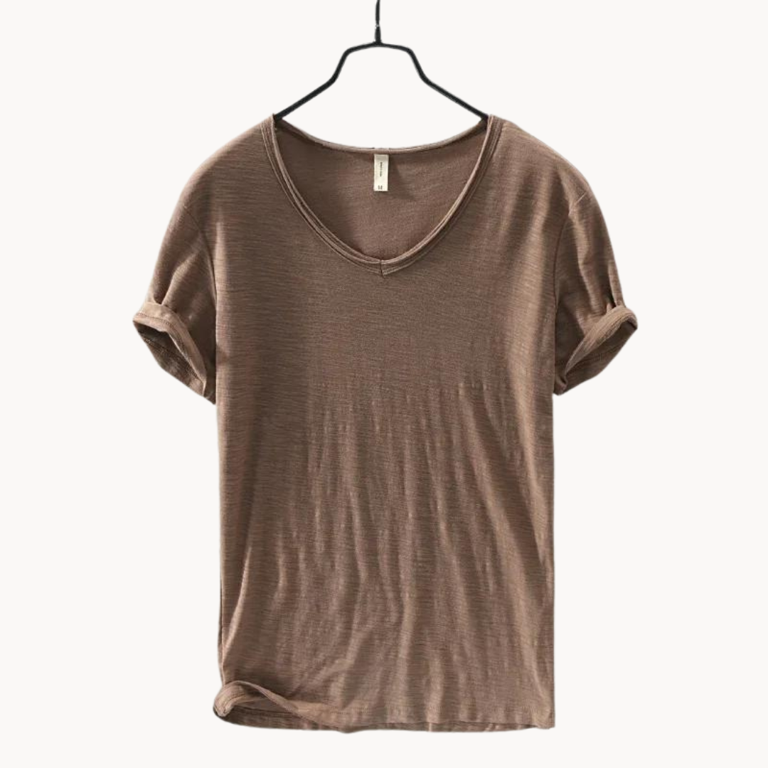 Relaxed Fit V Neck Casual Tee Shirt