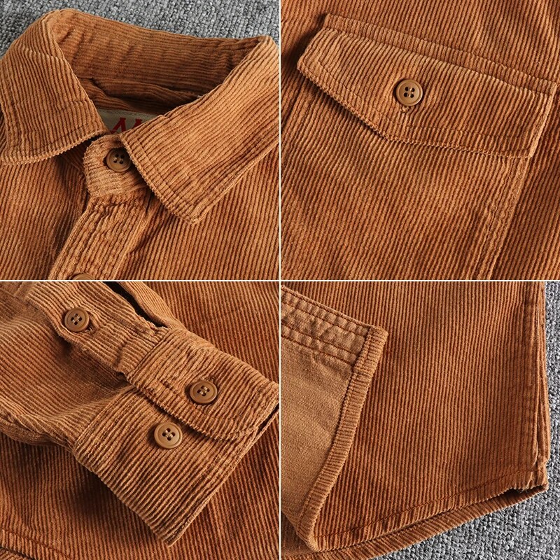 Comfy Corduroy Shirt with Pocket Details