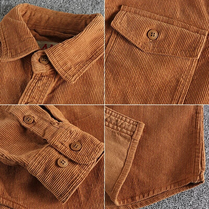 Comfy Corduroy Shirt with Pocket Details