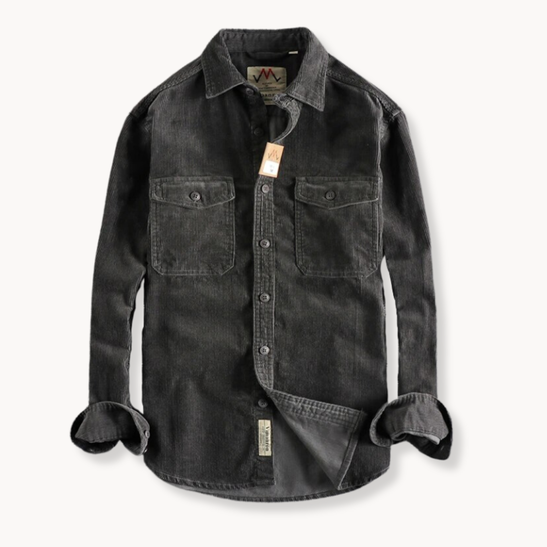 Comfy Corduroy Shirt with Pocket Details