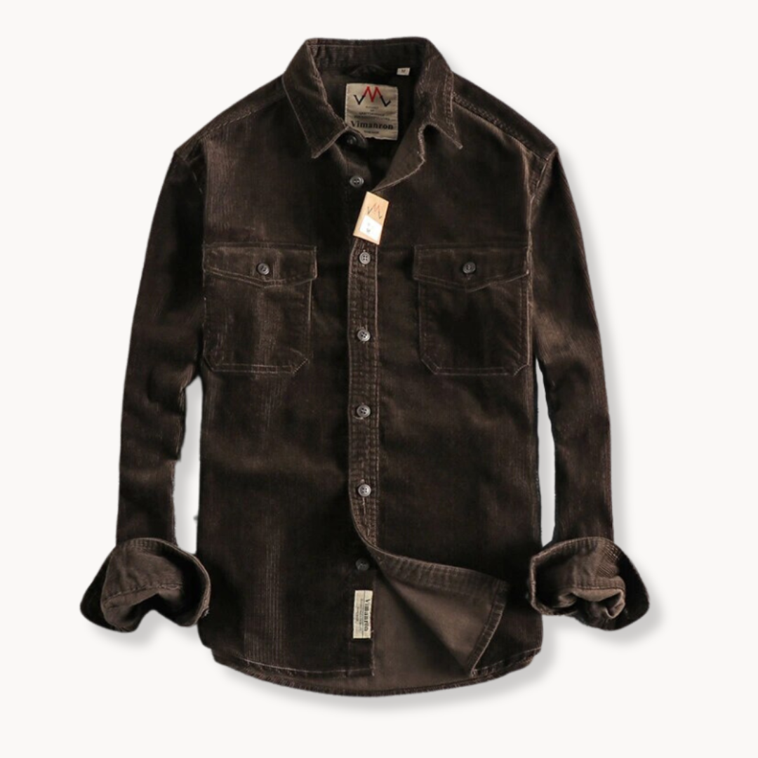 Comfy Corduroy Shirt with Pocket Details