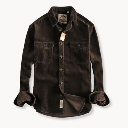 Comfy Corduroy Shirt with Pocket Details