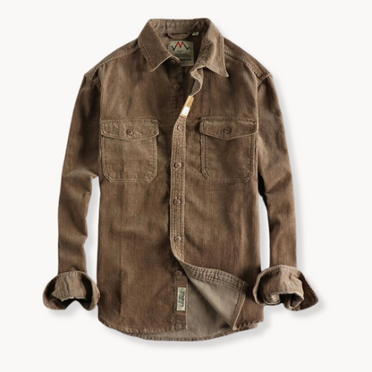 Comfy Corduroy Shirt with Pocket Details