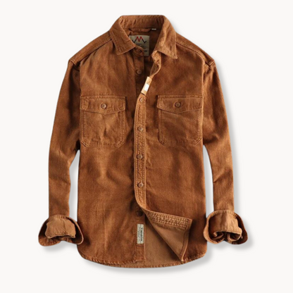 Comfy Corduroy Shirt with Pocket Details