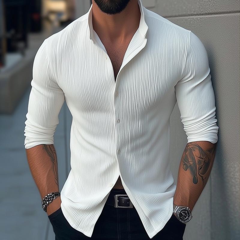 Classic Fit Button Down Dress Shirt - OutfitLondon