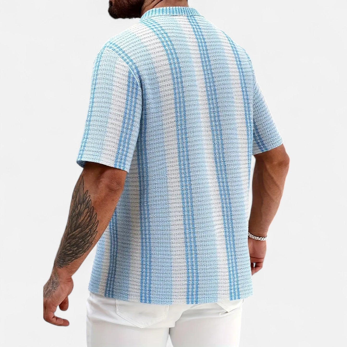 Casual Striped Cotton Button Down Shirt