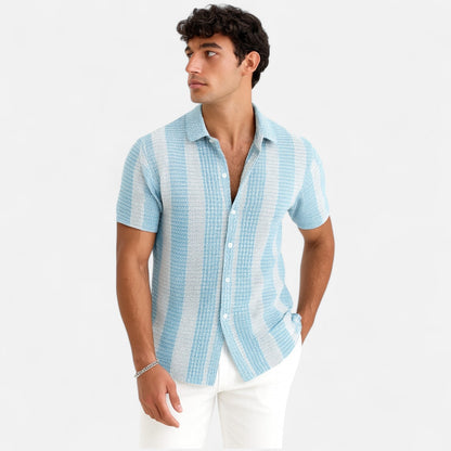 Casual Striped Cotton Button Down Shirt