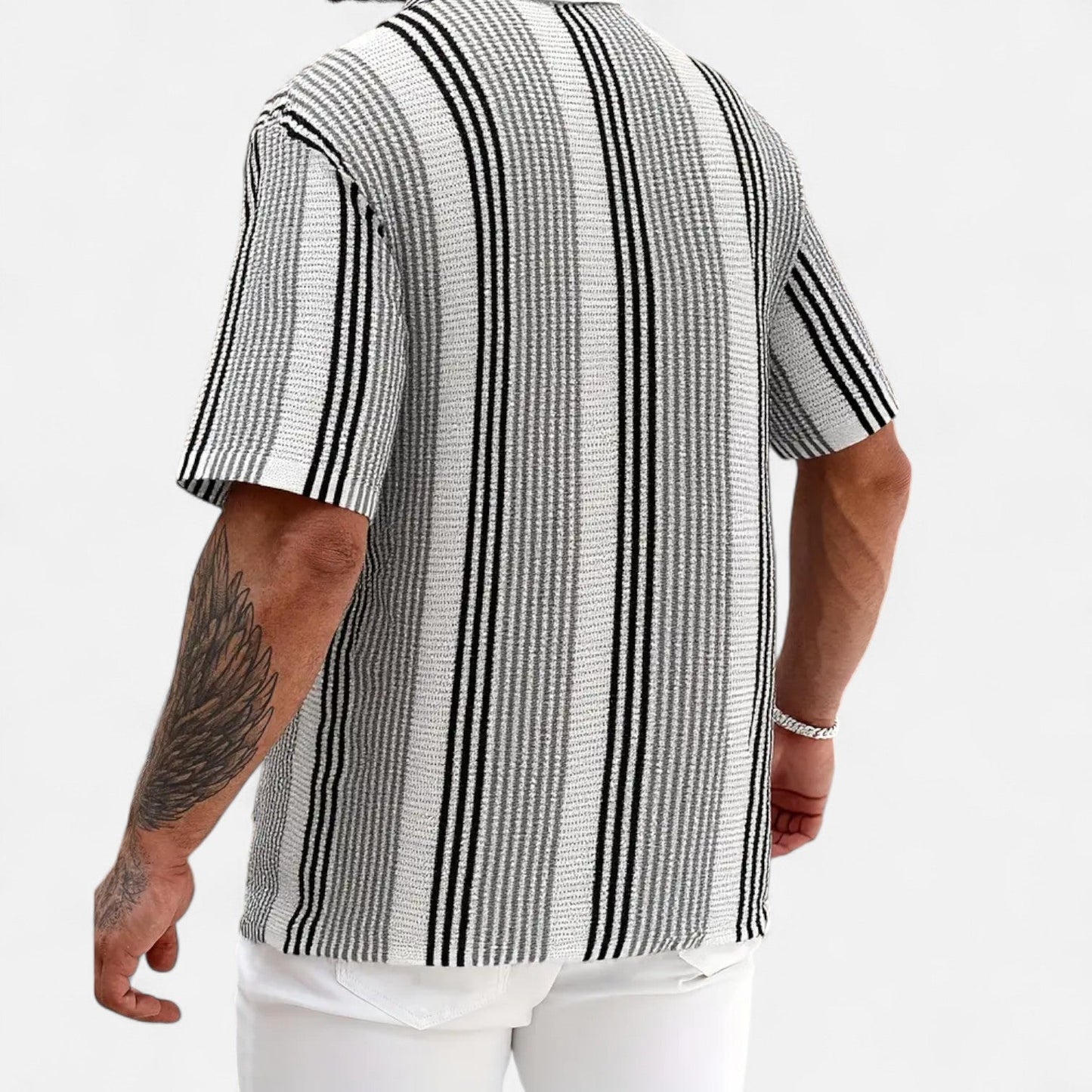 Casual Striped Cotton Button Down Shirt