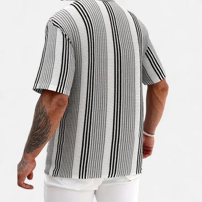 Casual Striped Cotton Button Down Shirt