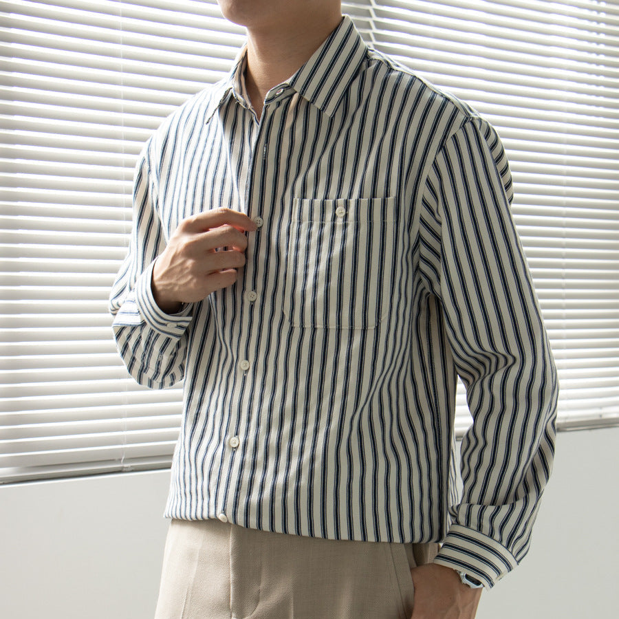 Classic Horizontal Stripe Long Sleeve Shirt