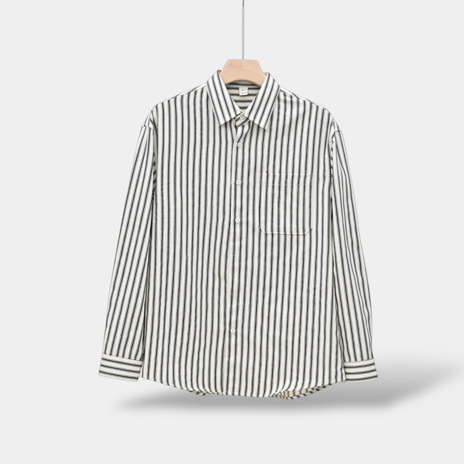 Classic Horizontal Stripe Long Sleeve Shirt - OutfitLondon