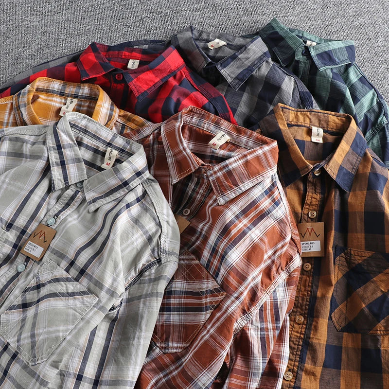 Classic Plaid Casual Button Down Shirt