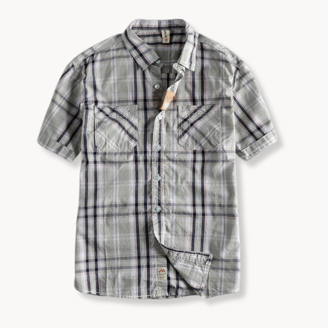 Classic Plaid Casual Button Down Shirt - OutfitLondon