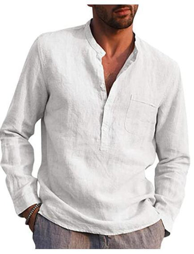 Comfortable V Neck Long Sleeve Polyester Shirt