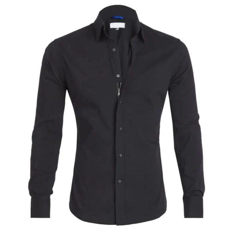 Easy Care Blend Zip Shirt with Smooth Fit - OutfitLondon