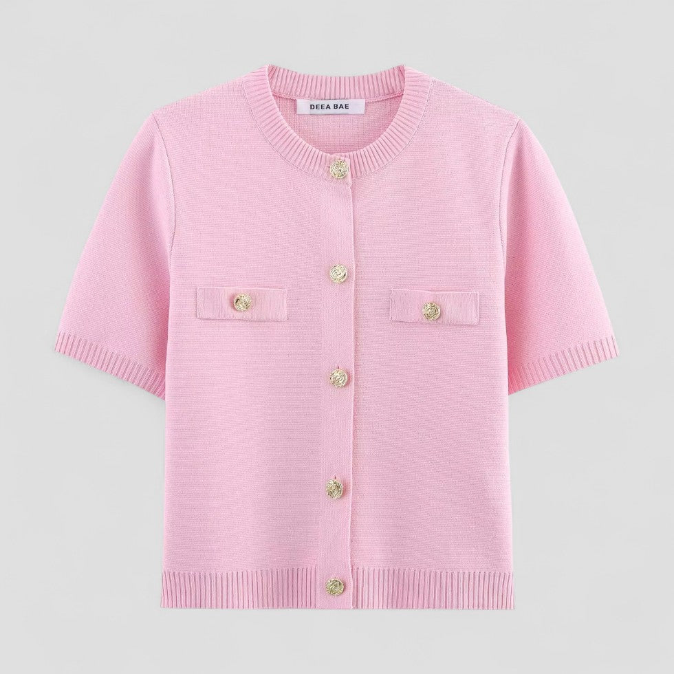 Soft Women's Crew Neck Button Cardigan - OutfitLondon