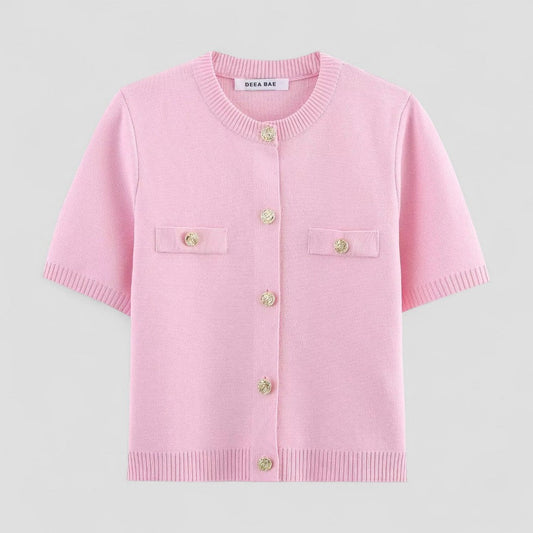 Soft Women's Crew Neck Button Cardigan - OutfitLondon