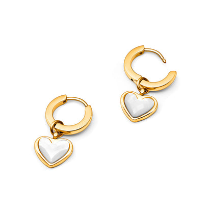 Lovely White Quartz Gold Drop Earrings