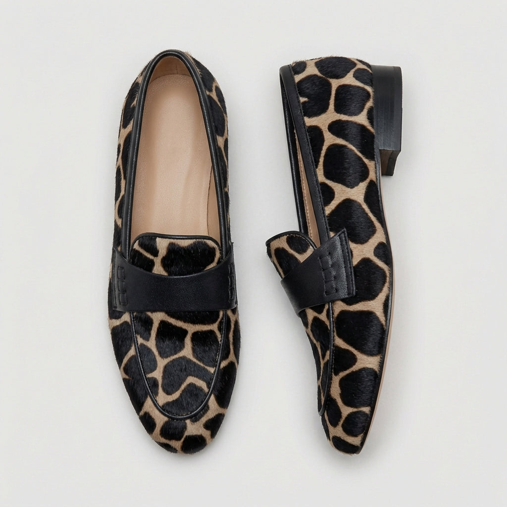 Trendy Animal Print Slip On Loafers