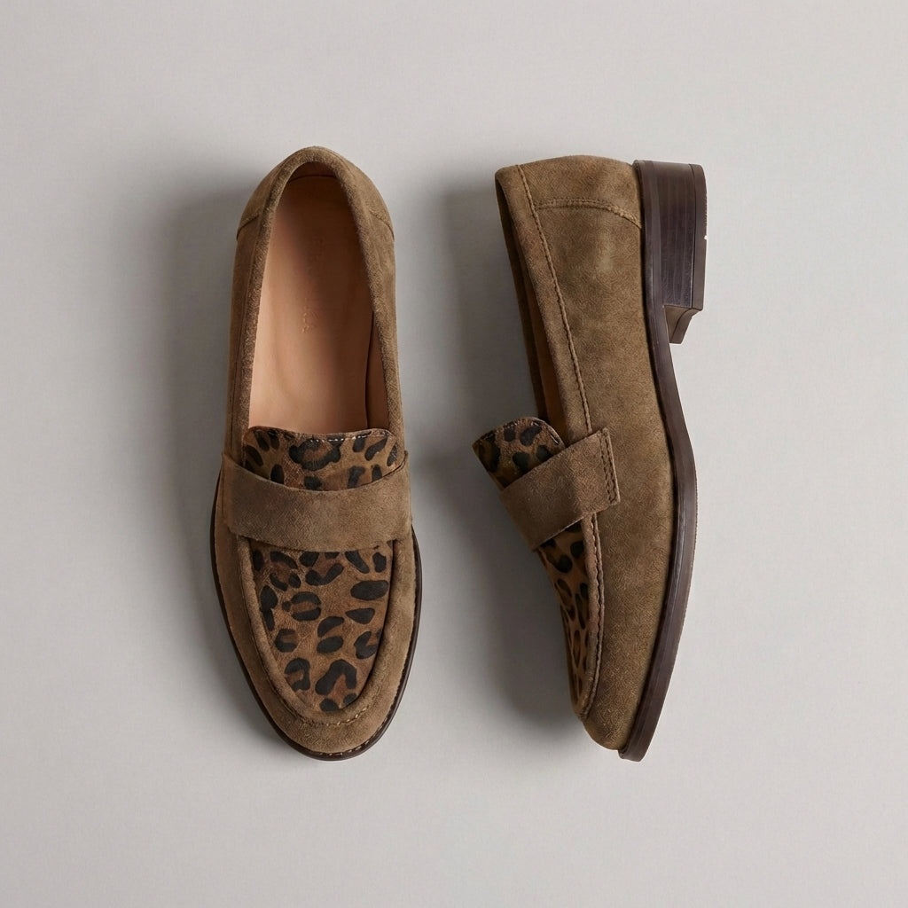 Comfortable Orthopedic Slip On Loafers | Animal Print Strap Shoes