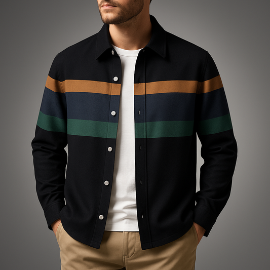 Men's Classic Striped Slim Fit Cardigan - OutfitLondon