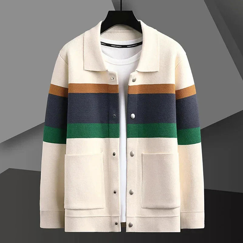 Men's Classic Striped Slim Fit Cardigan