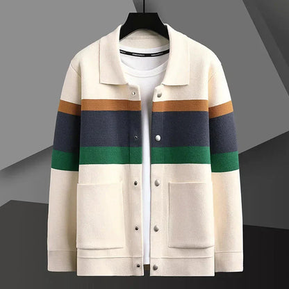 Men's Classic Striped Slim Fit Cardigan