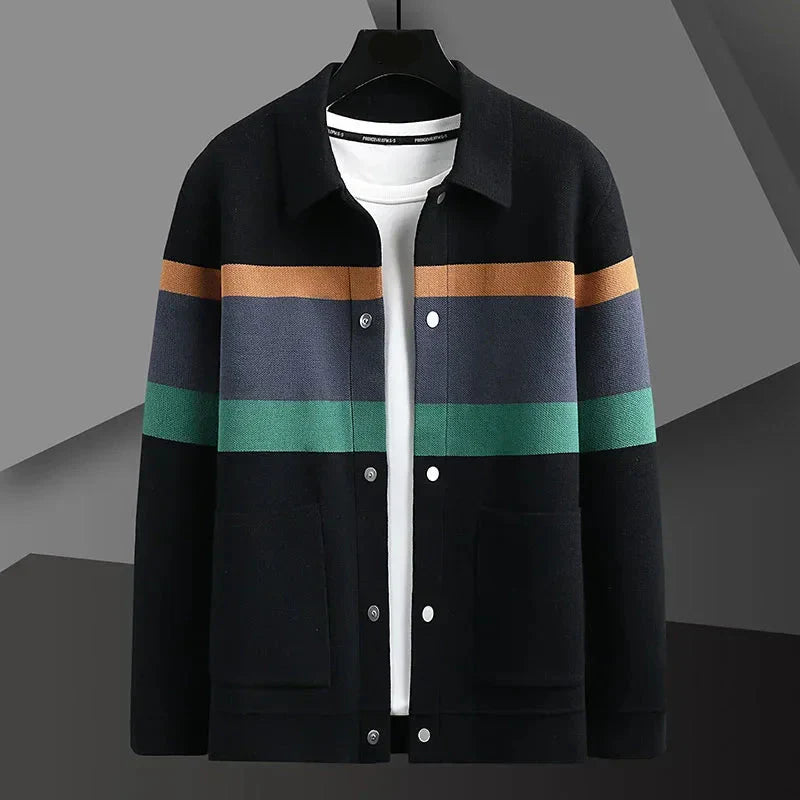 Men's Classic Striped Slim Fit Cardigan