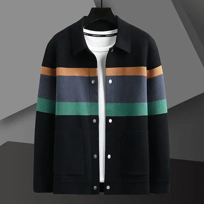 Men's Classic Striped Slim Fit Cardigan