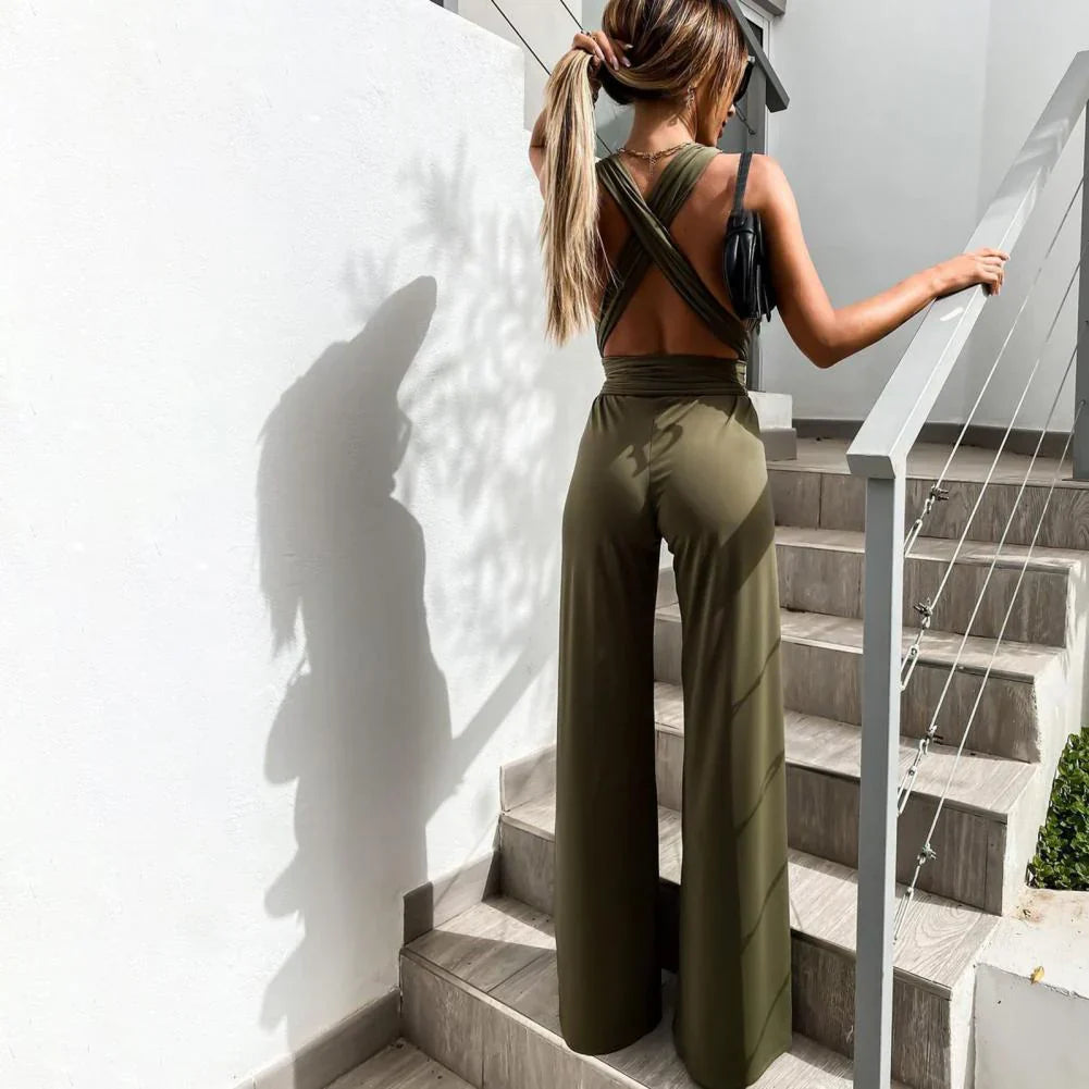 Simone Sleeveless Jumpsuit with Pleated Belt | Elegant & Flattering Fit