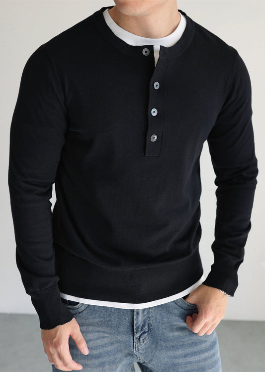 Men's Wool Crew Neck Sweater Warm Brown - OutfitLondon