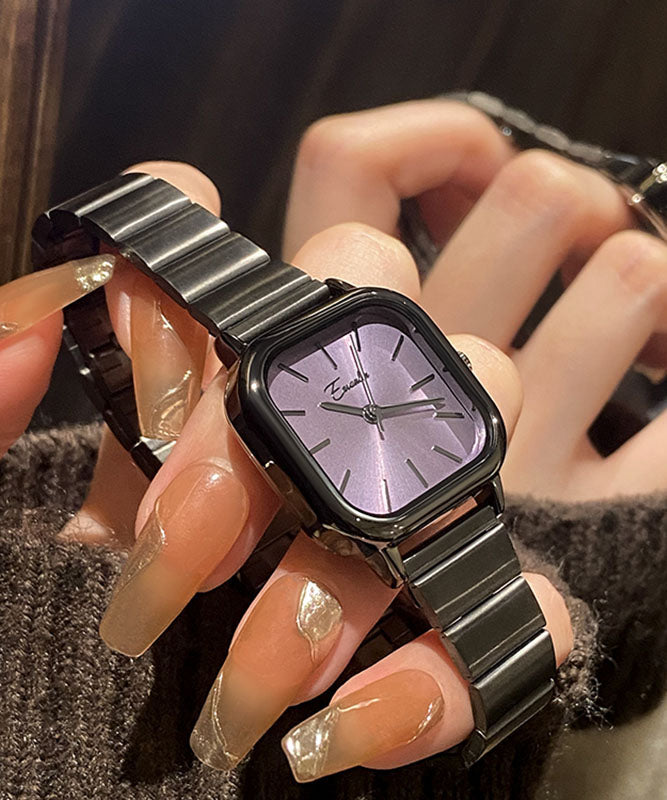 Women's Stainless Steel Quartz Watch Waterproof Black - OutfitLondon
